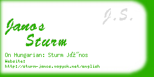 janos sturm business card